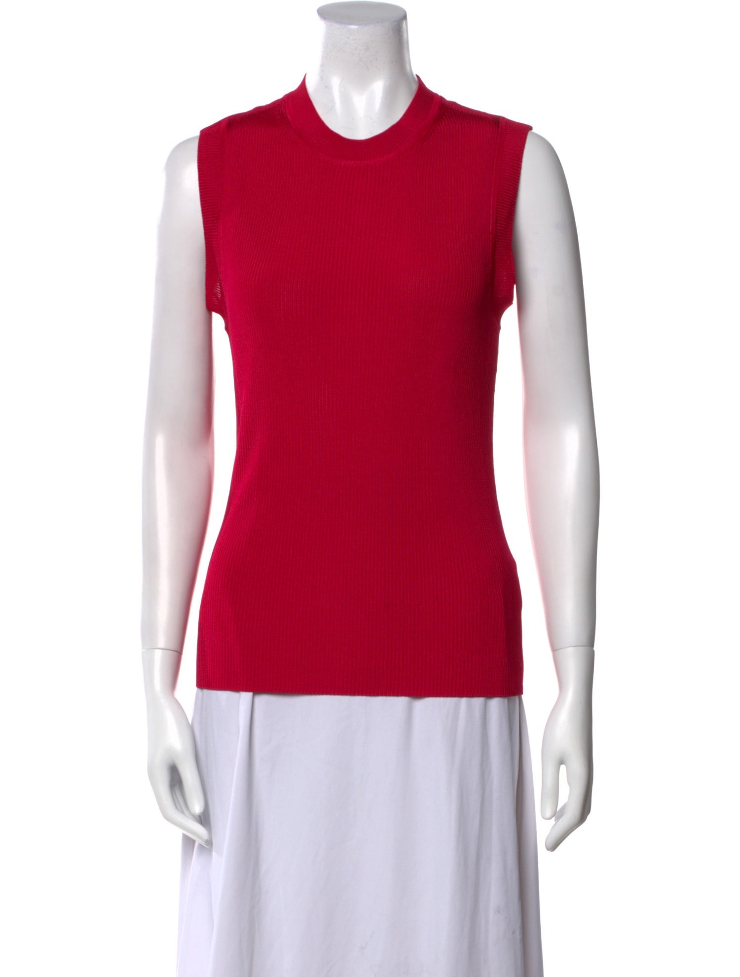 St. John Crew Neck Sleeveless Top