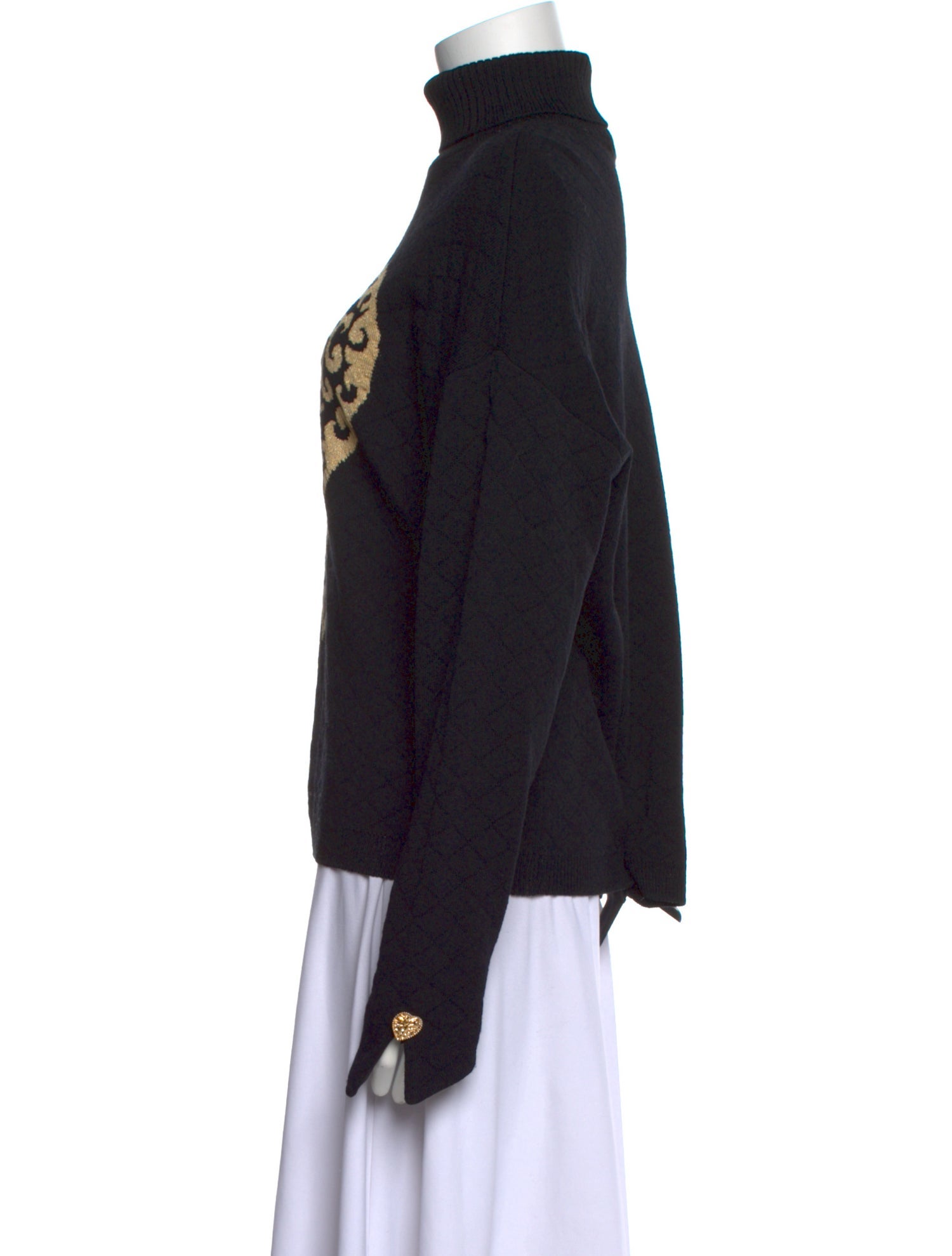 St. John Collection Graphic Print Turtleneck Sweater