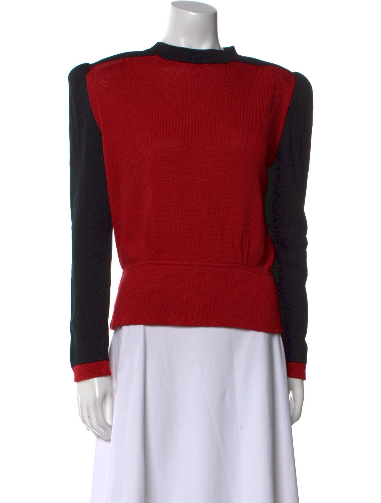 St. John Colorblock Pattern Mock Neck Sweater