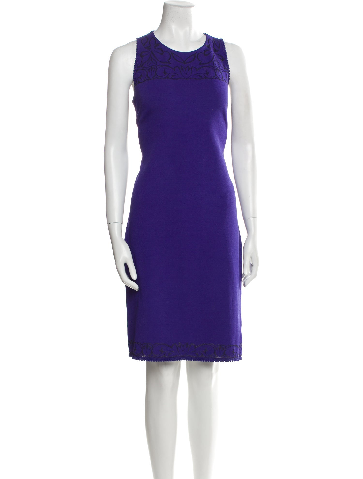 St. John Crew Neck Knee-Length Dress