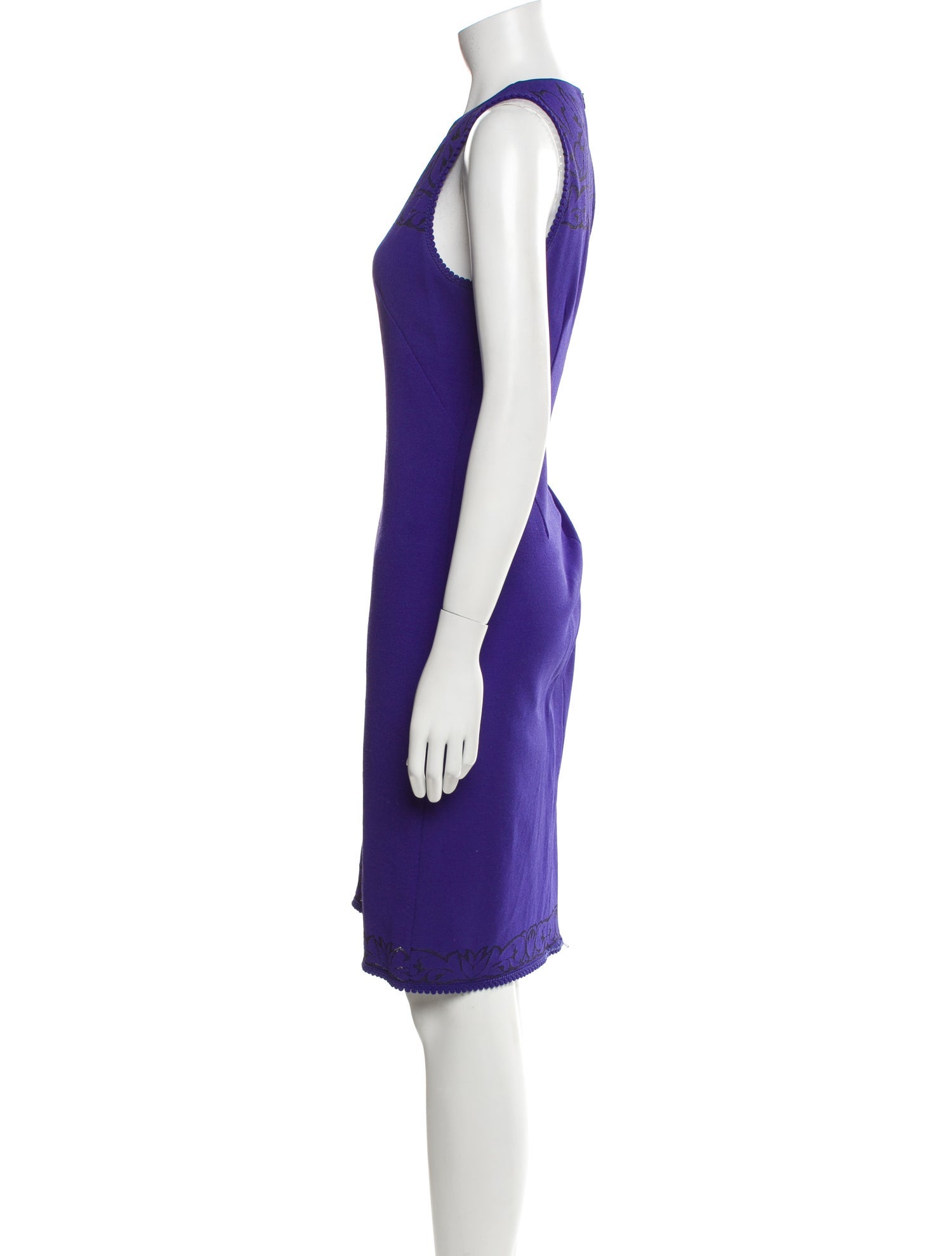 St. John Crew Neck Knee-Length Dress