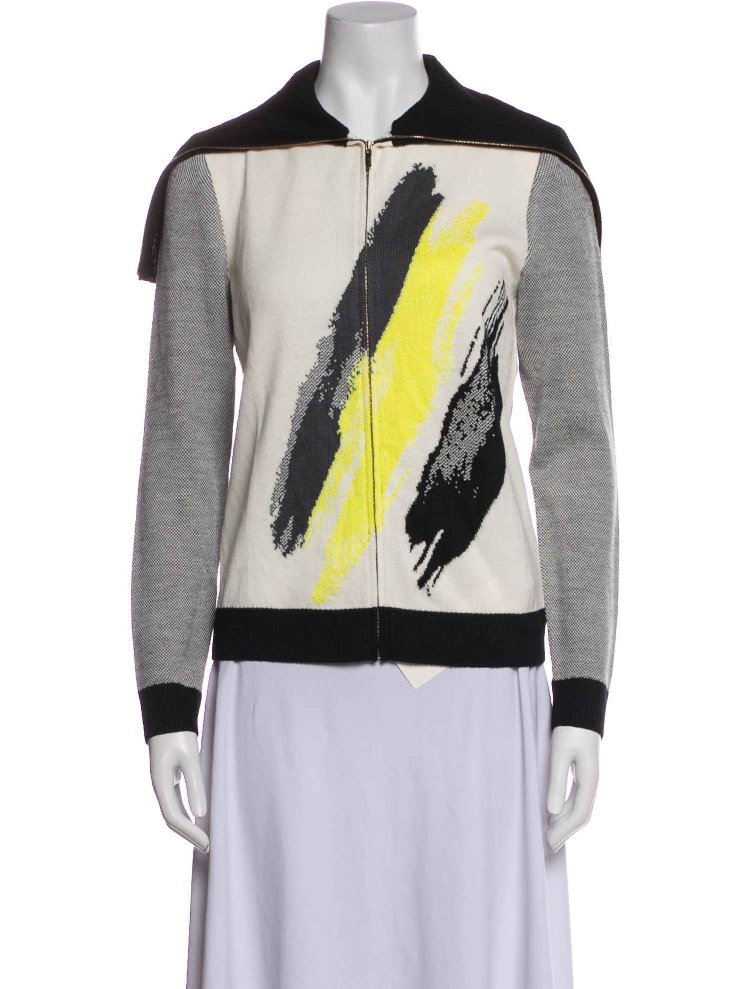 St. John Wool Colorblock Pattern Jacket