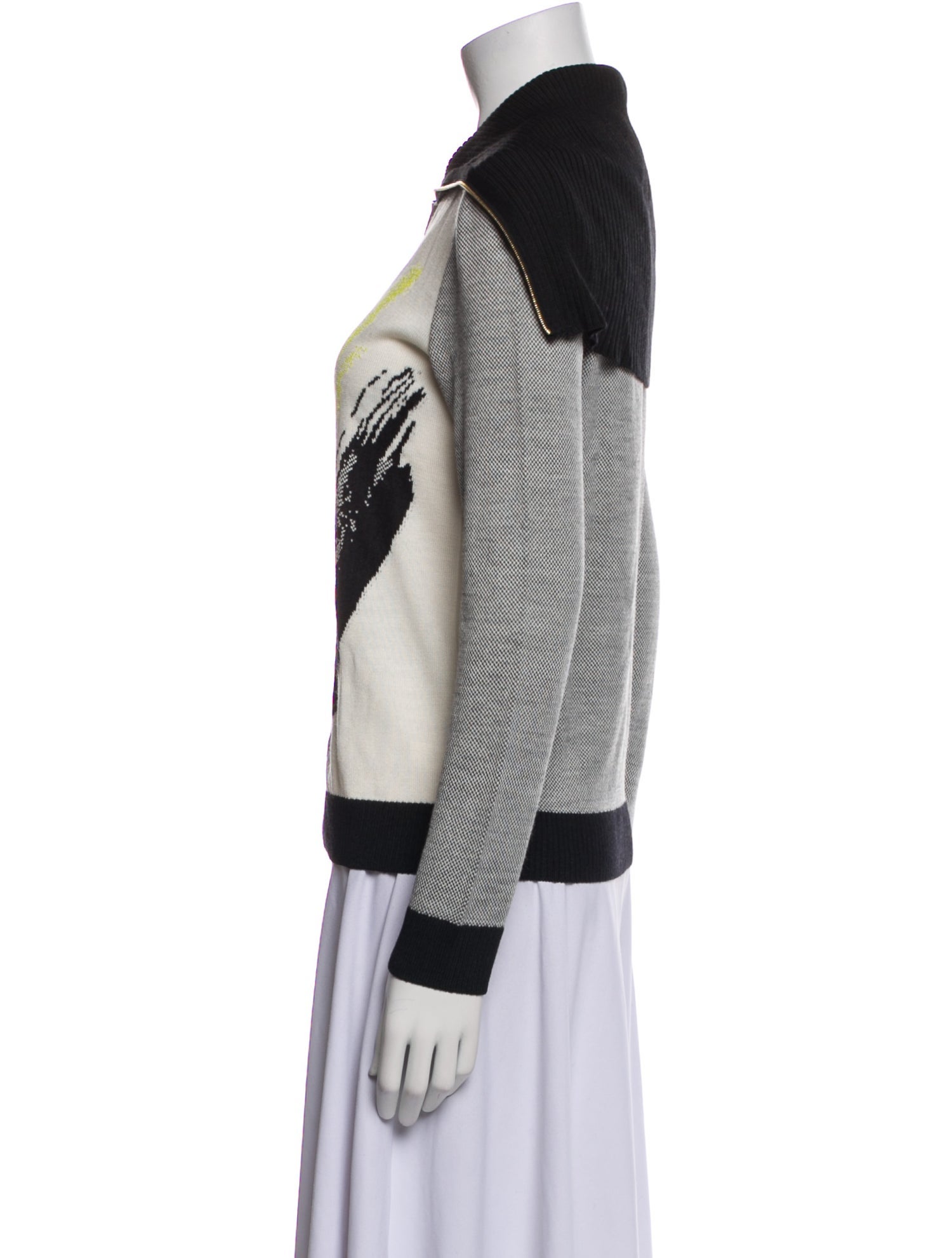 St. John Wool Colorblock Pattern Jacket