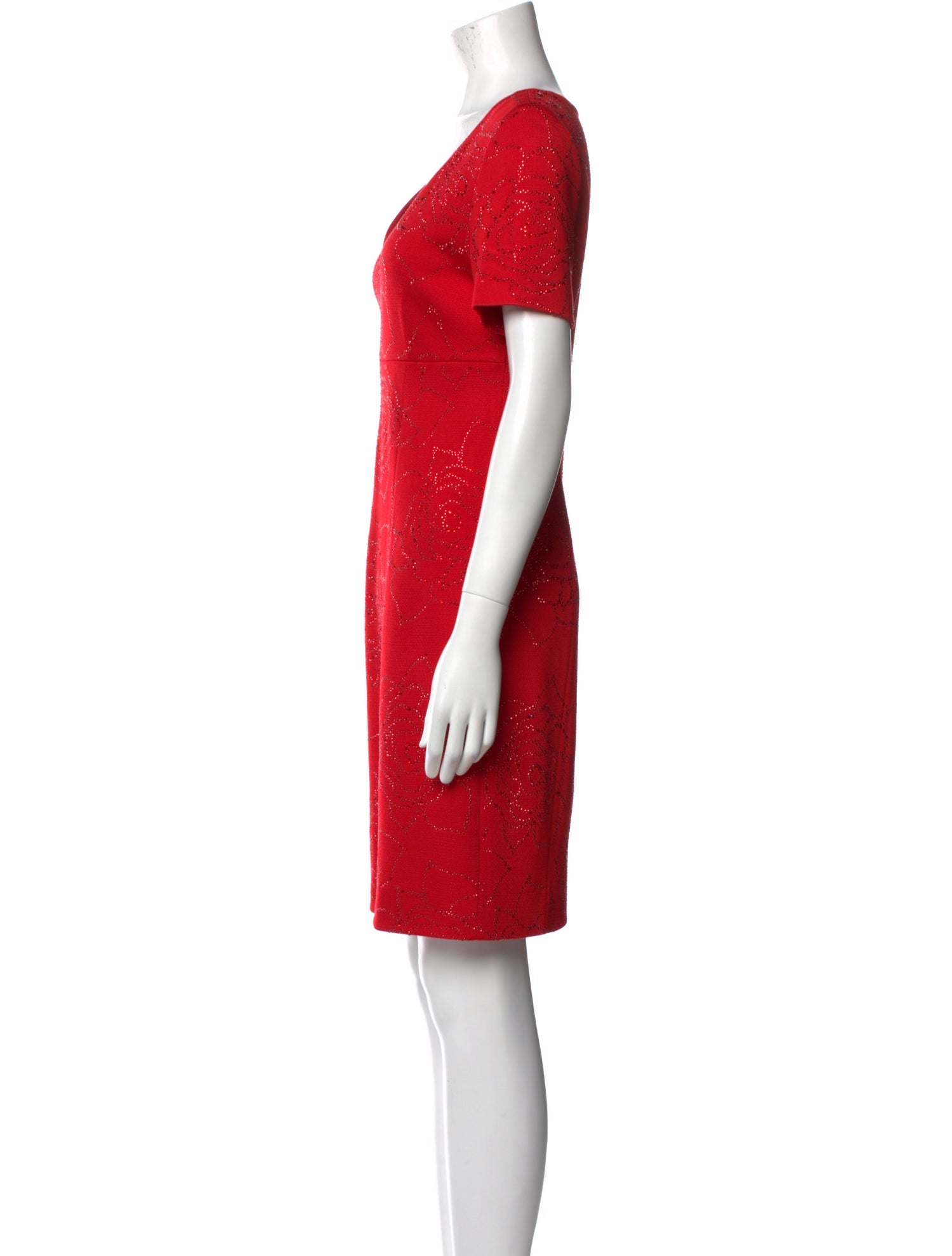 St. John V-Neck Knee-Length Dress