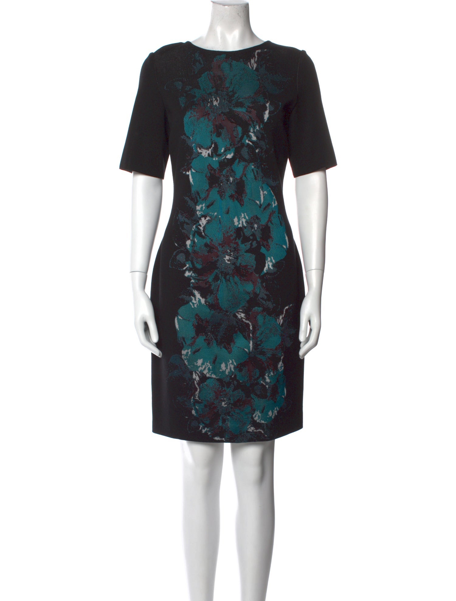 St. John Floral Print Knee-Length Dress
