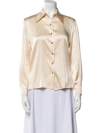 St. John Silk Long Sleeve Button-Up Top w/ Tags