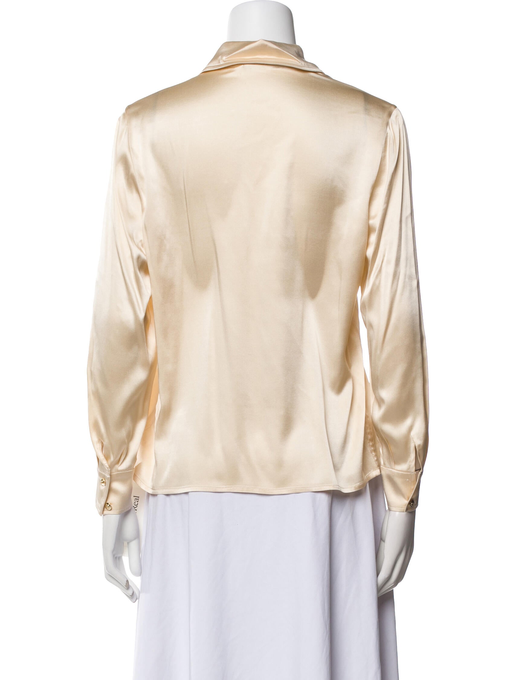 St. John Silk Long Sleeve Button-Up Top w/ Tags