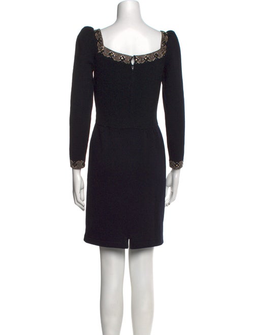 St. John Square Neckline Mini Dress