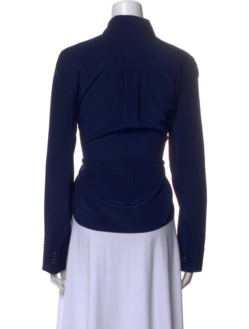 St. John Silk Long Sleeve Button-Up Top
