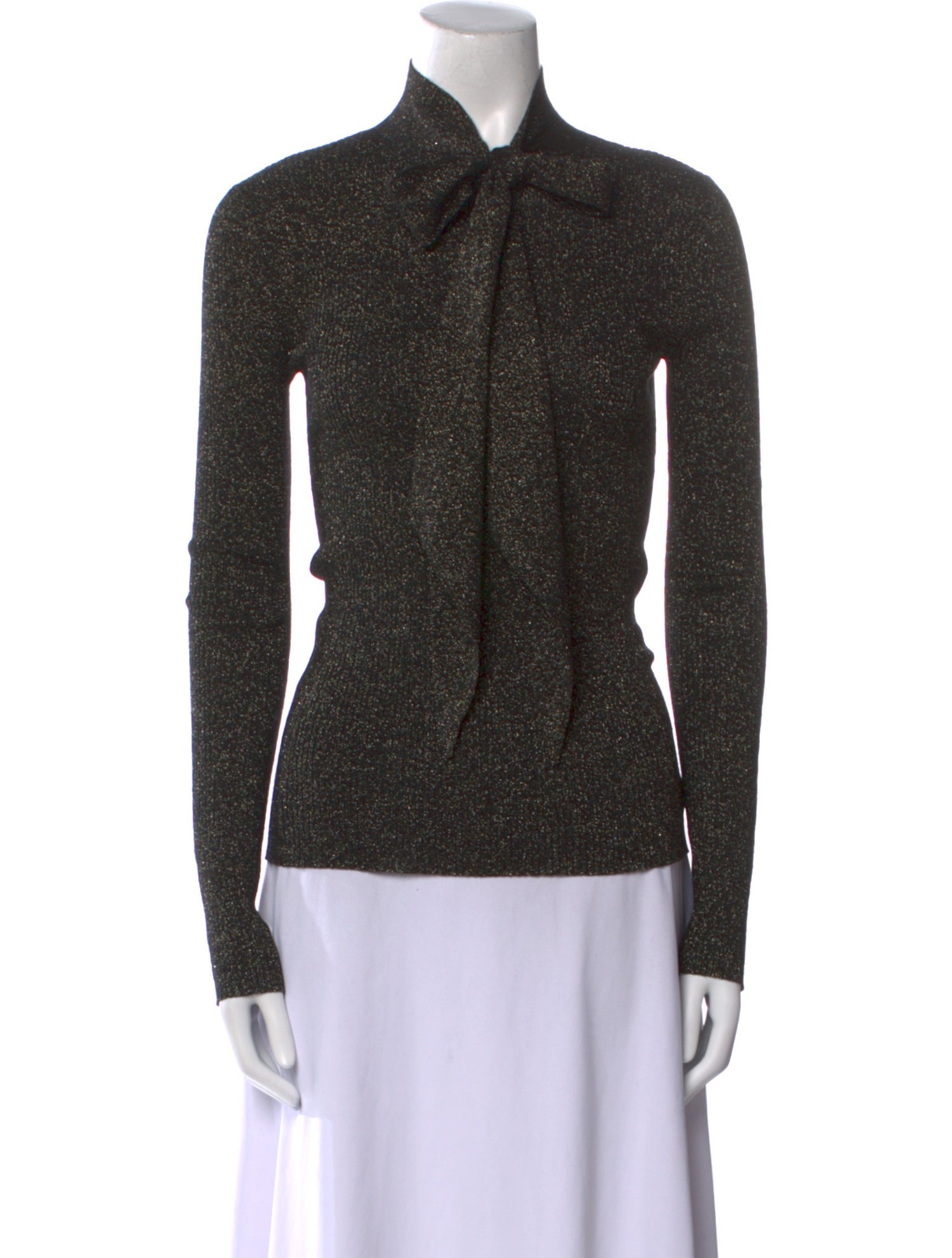 St. John Wool Tie Neck Sweater