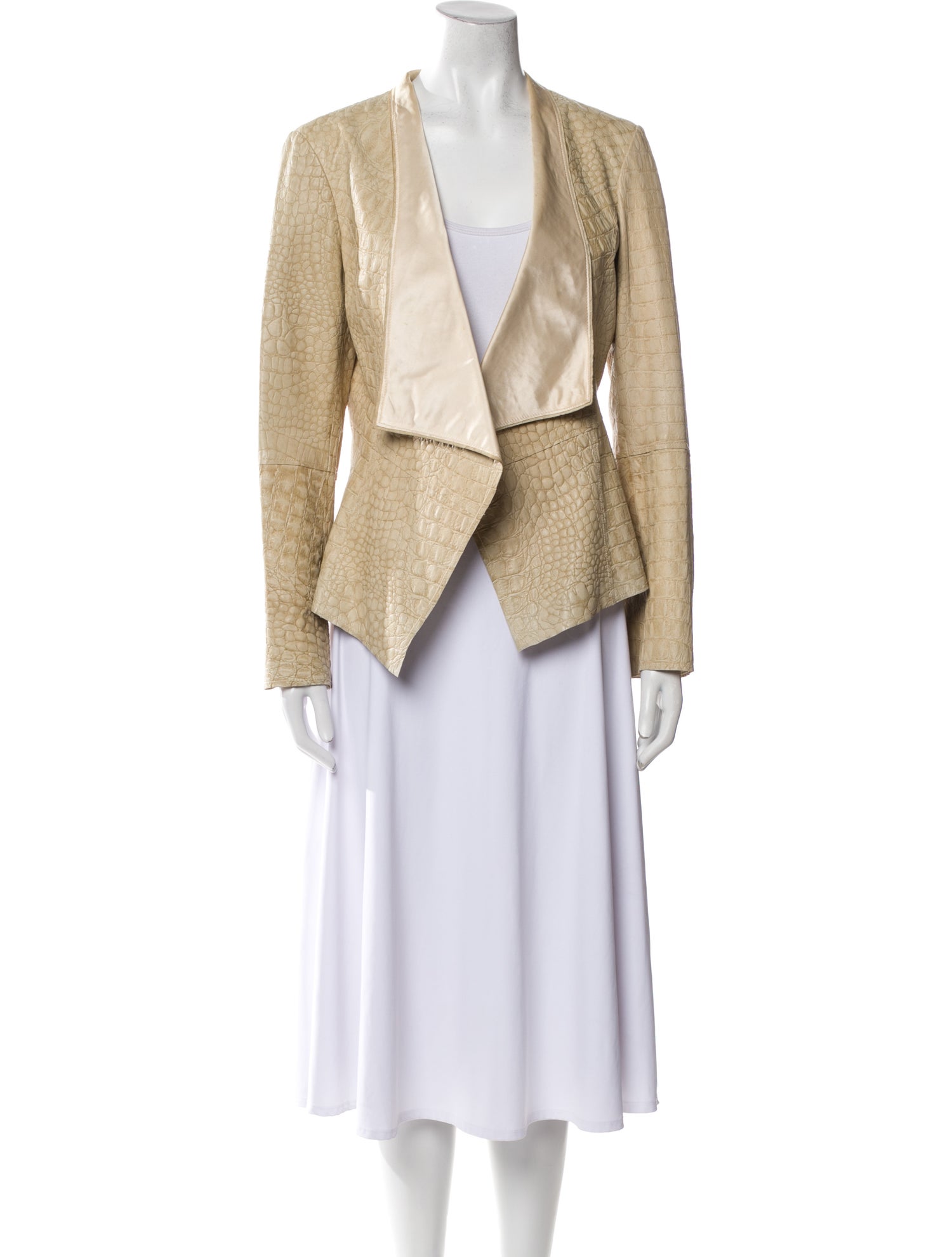 St. John Leather Tweed Pattern Blazer