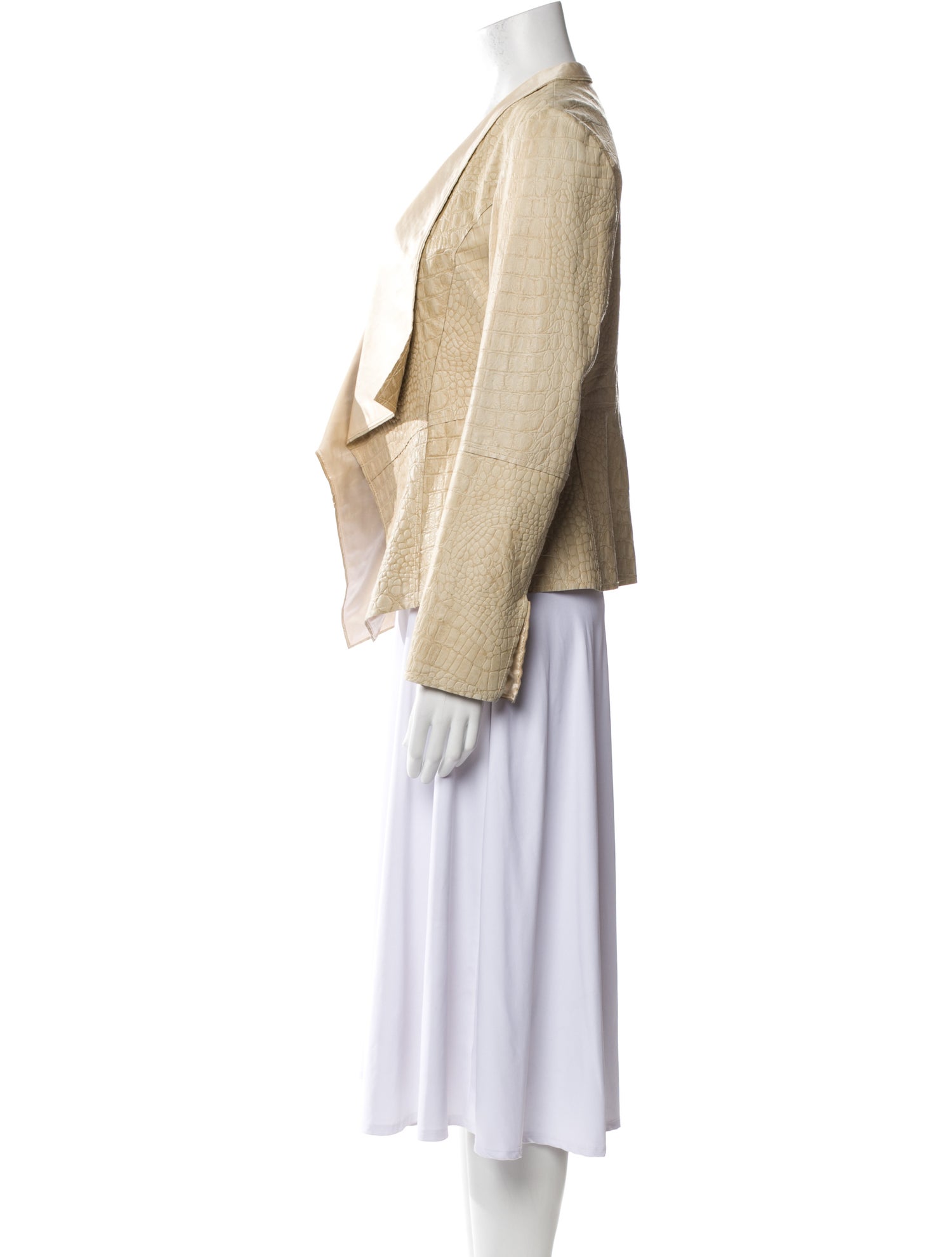 St. John Leather Tweed Pattern Blazer