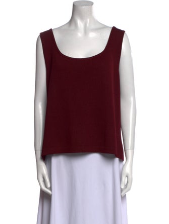 St. John Scoop Neck Sleeveless Top