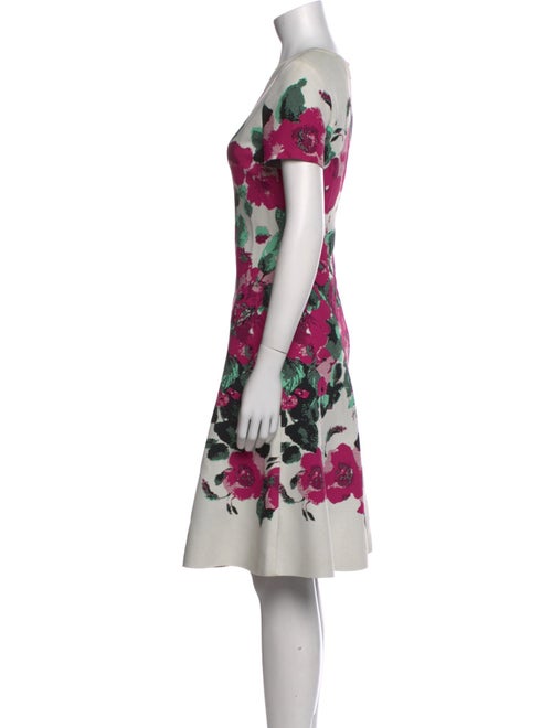 St. John Floral Print Knee-Length Dress