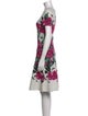 St. John Floral Print Knee-Length Dress
