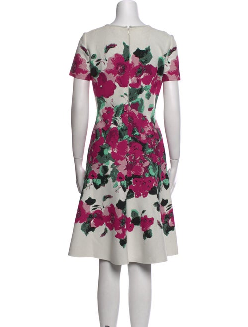 St. John Floral Print Knee-Length Dress