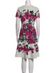 St. John Floral Print Knee-Length Dress