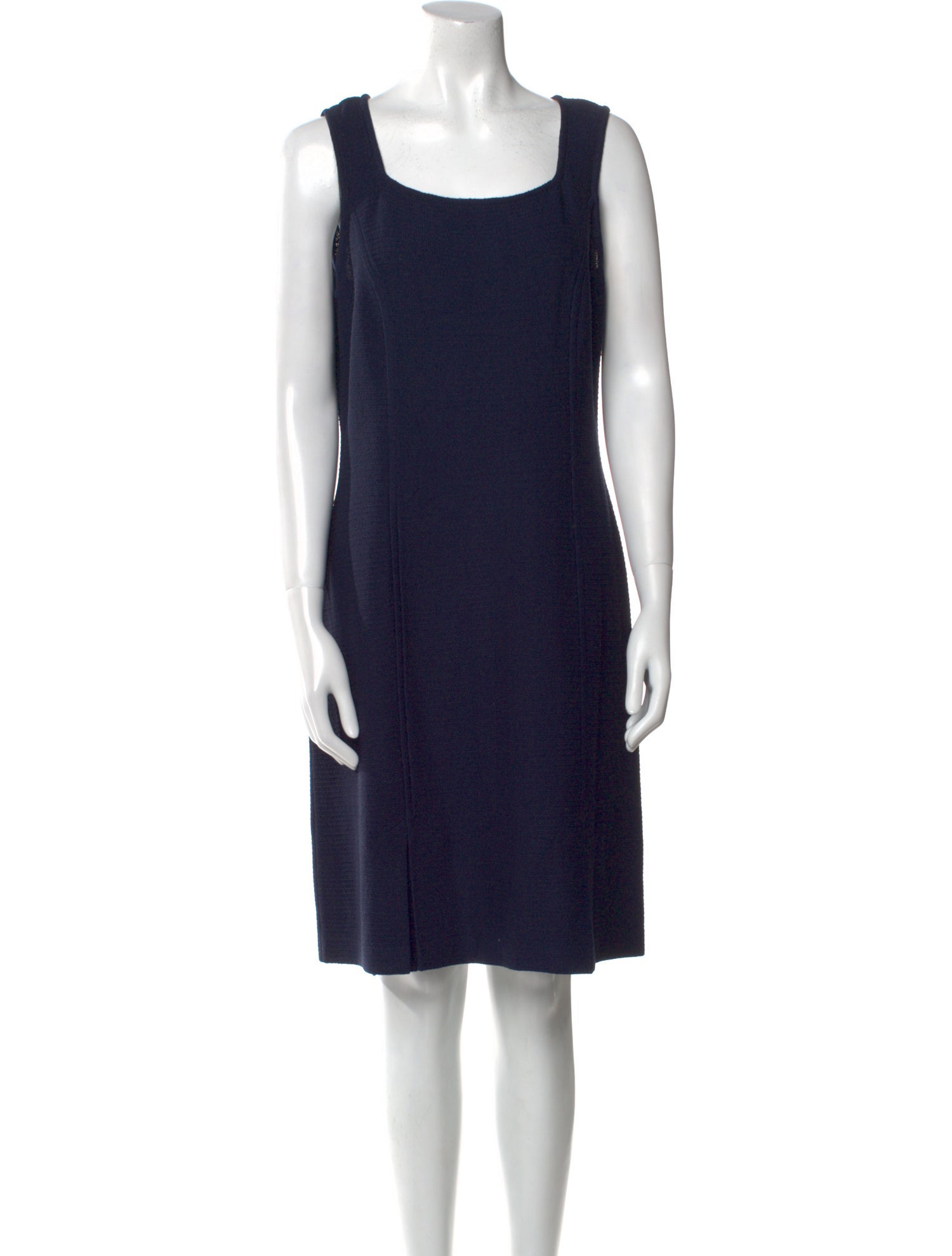 St. John Scoop Neck Knee-Length Dress
