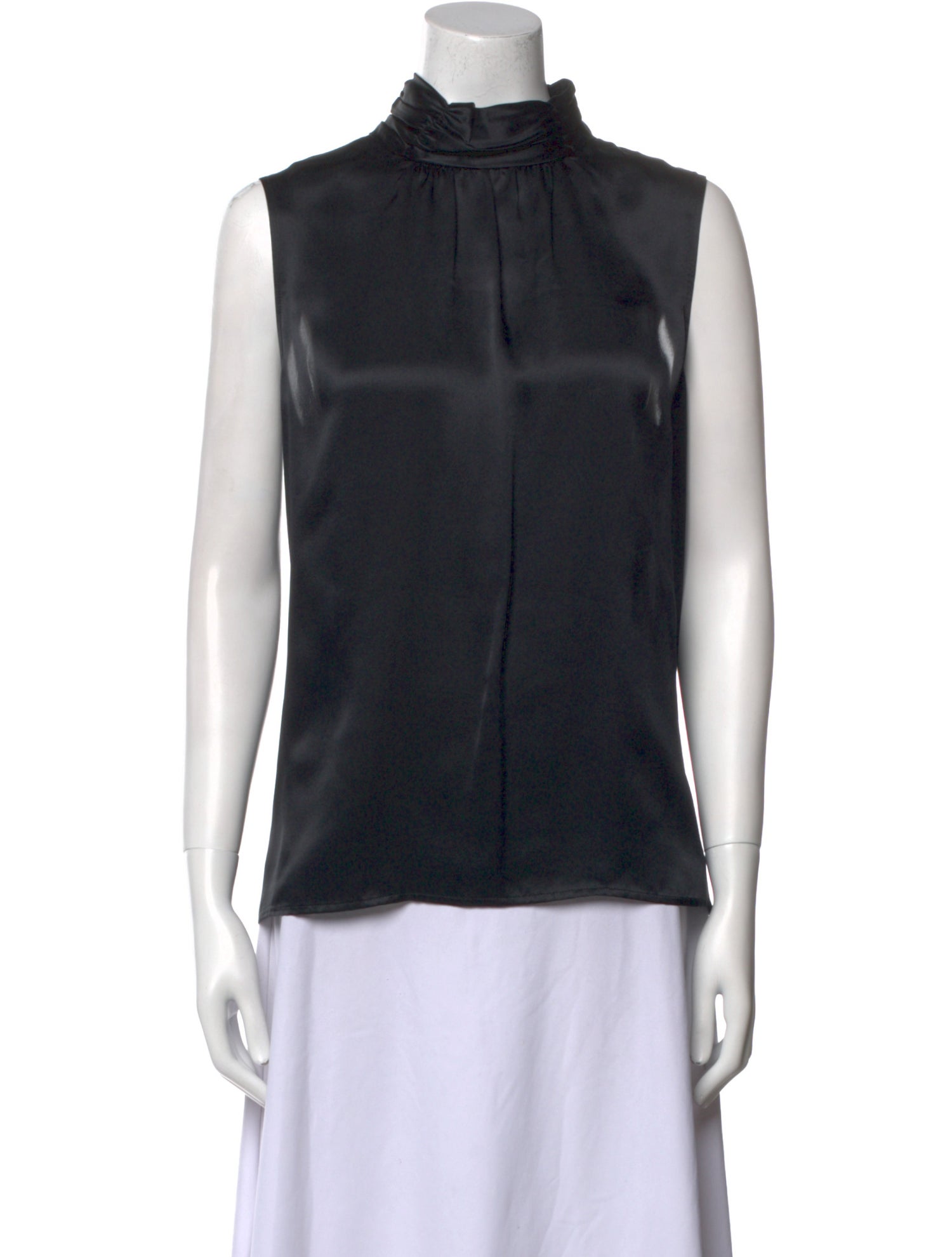 St. John Collection Silk Mock Neck Blouse