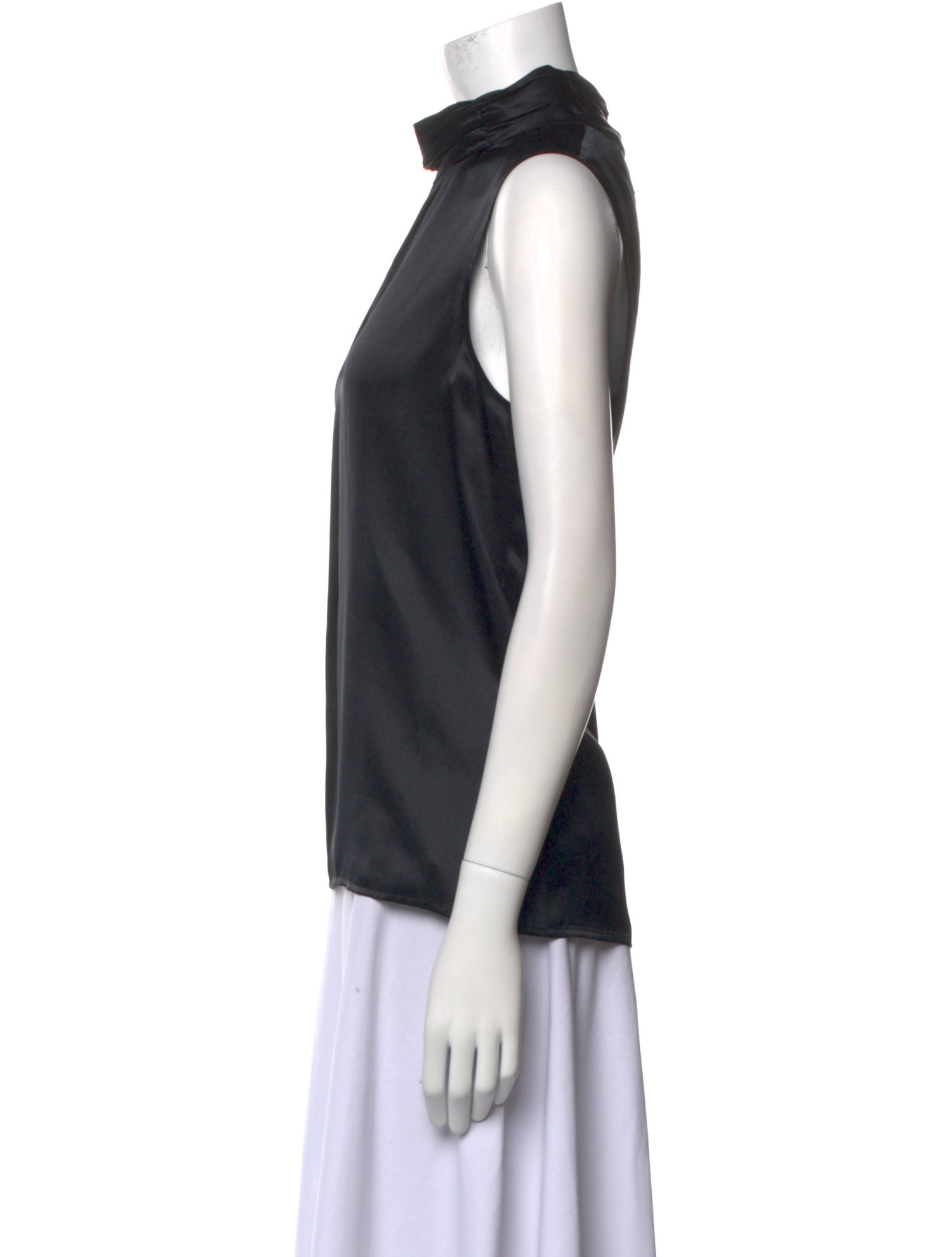 St. John Collection Silk Mock Neck Blouse