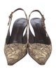 St. John Canvas Animal Print Slingback Pumps
