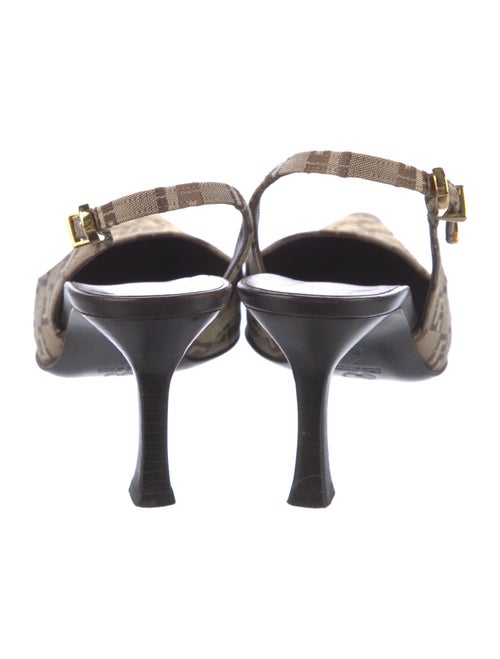 St. John Canvas Animal Print Slingback Pumps