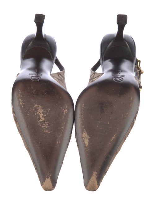 St. John Canvas Animal Print Slingback Pumps