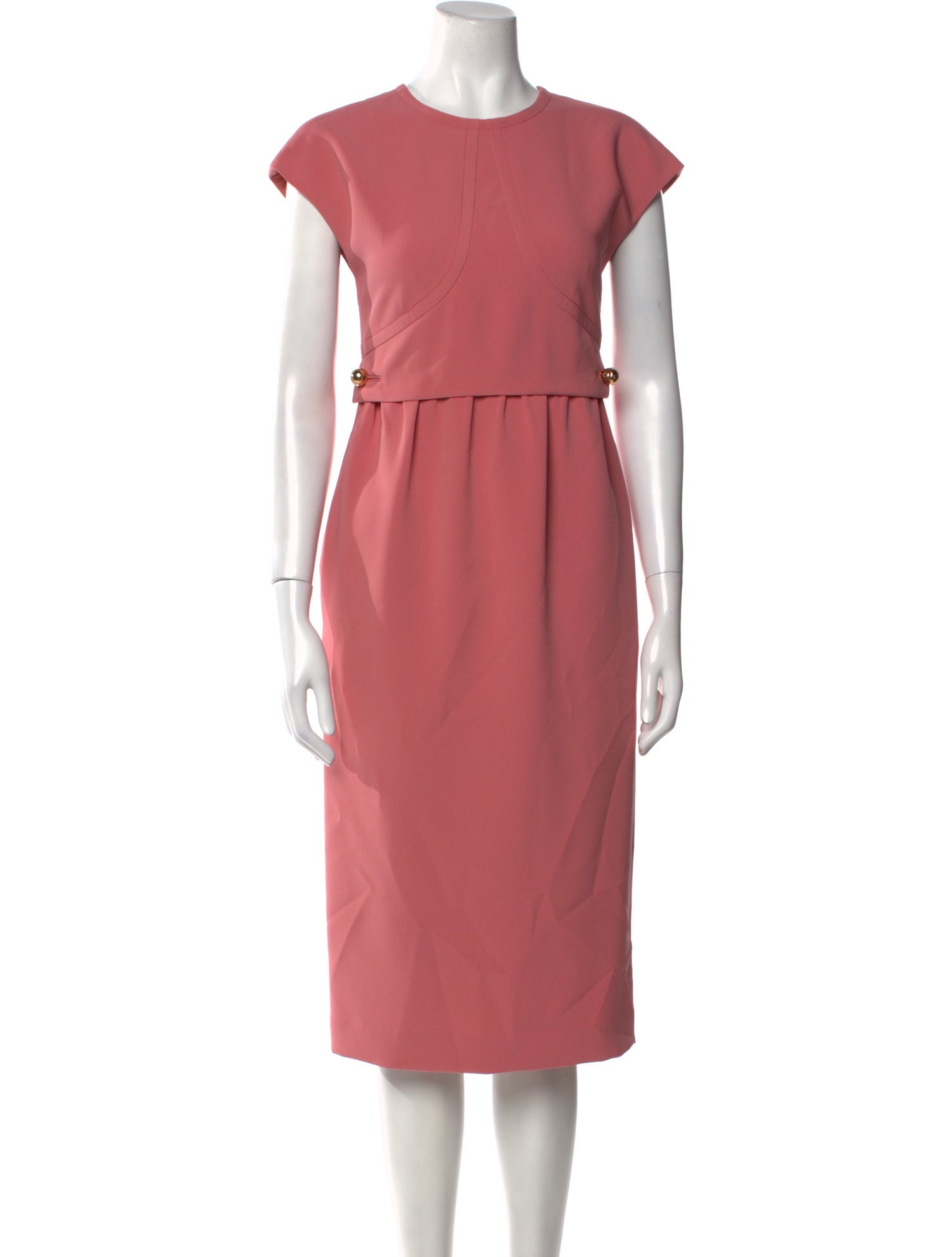 St. John Crew Neck Midi Length Dress