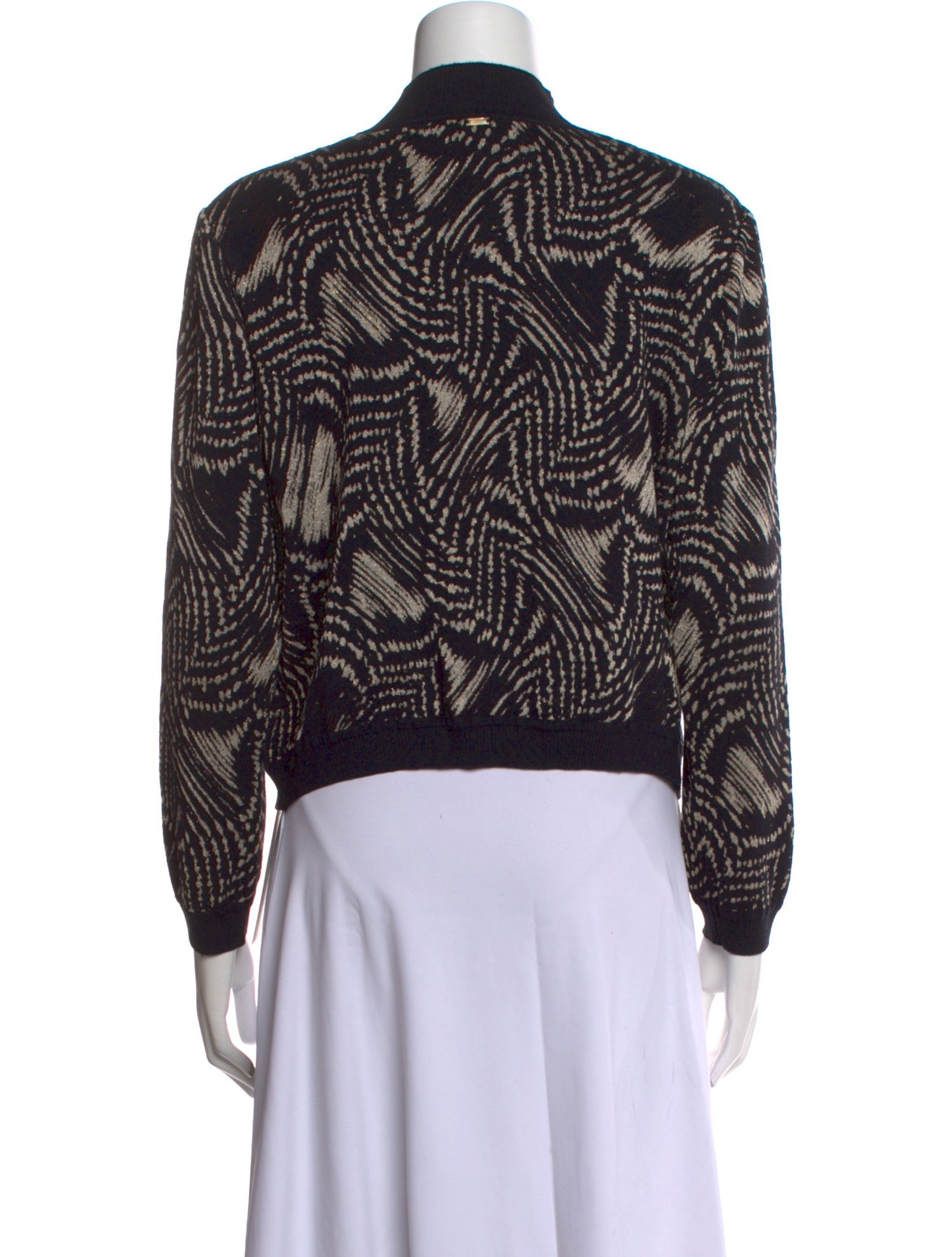 St. John Striped Mock Neck Sweater