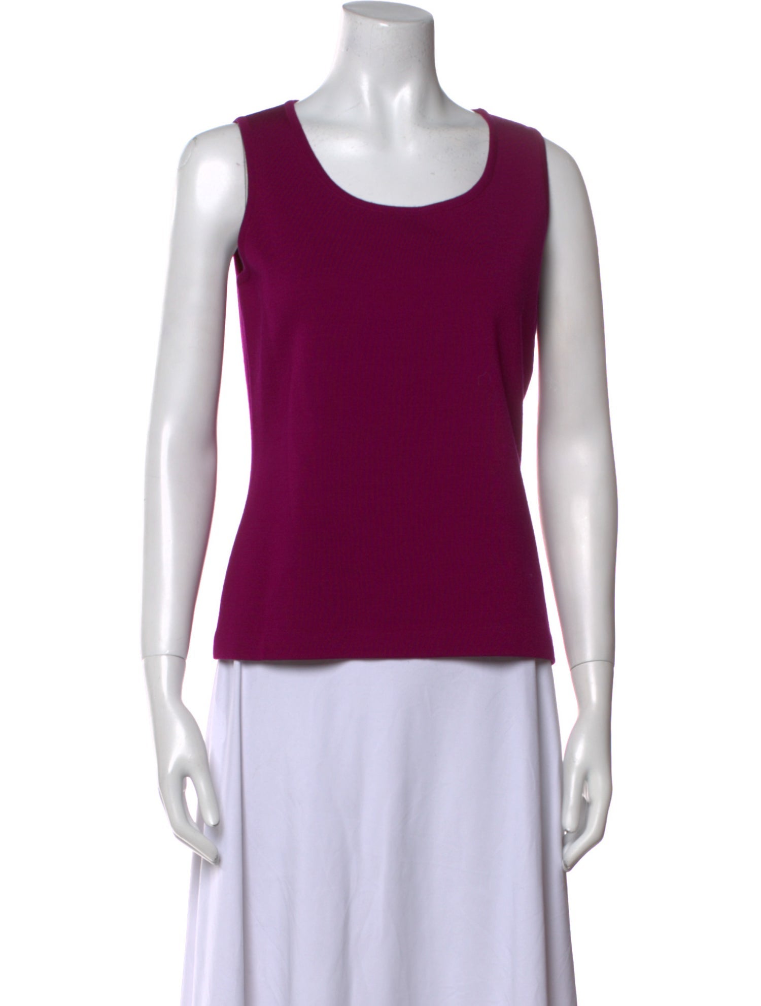 St. John Scoop Neck Sleeveless Top