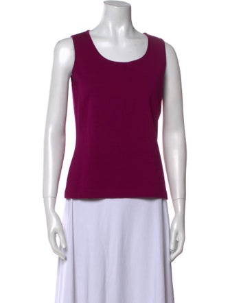St. John Scoop Neck Sleeveless Top