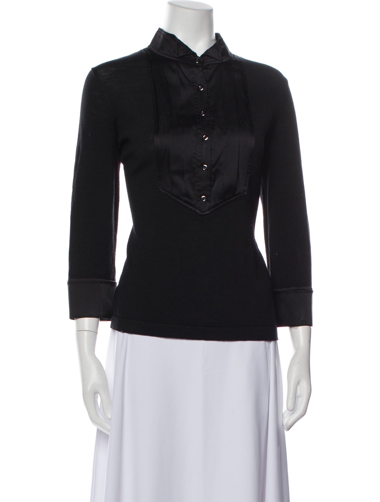 St. John Wool Mock Neck Top