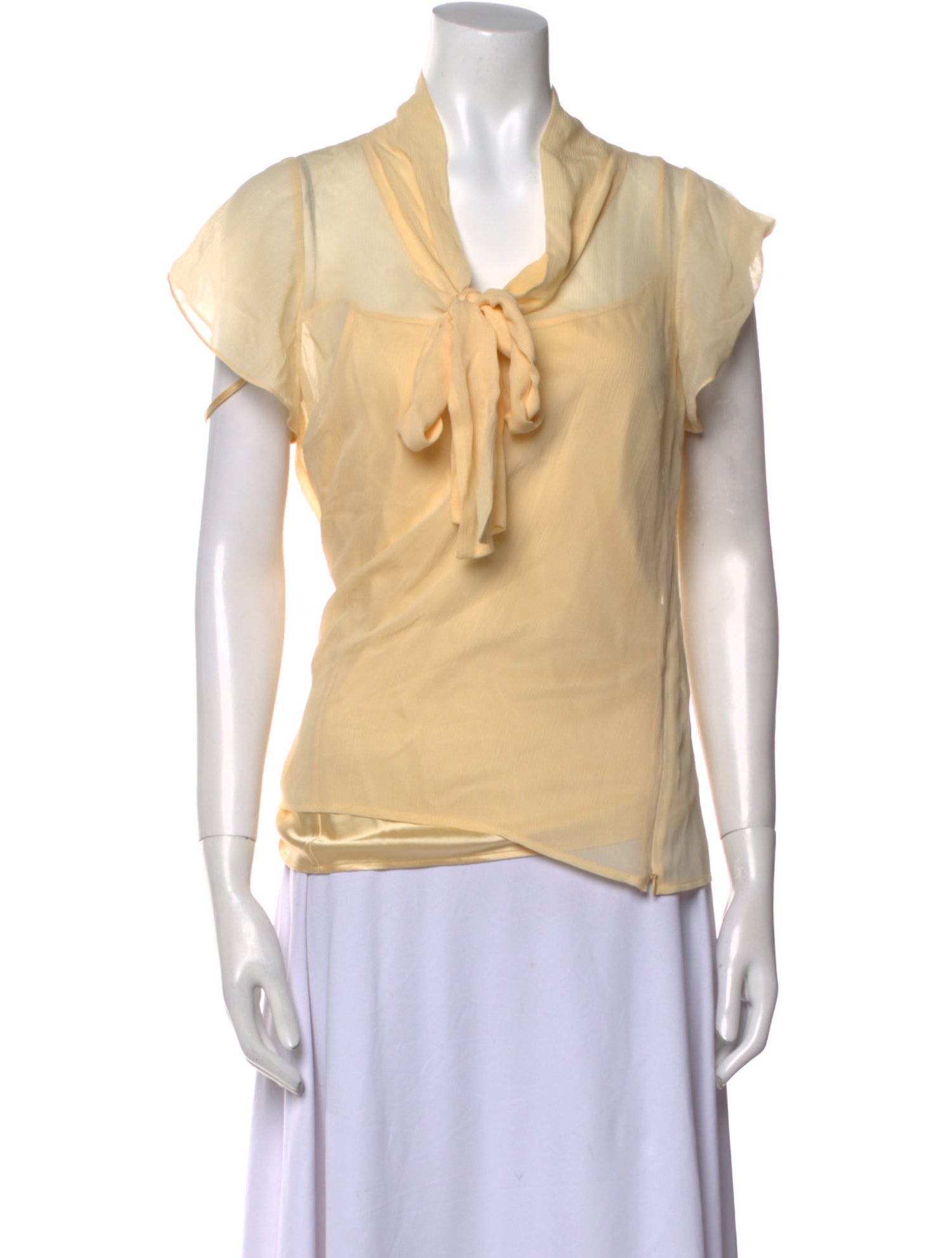St. John Silk V-Neck Blouse