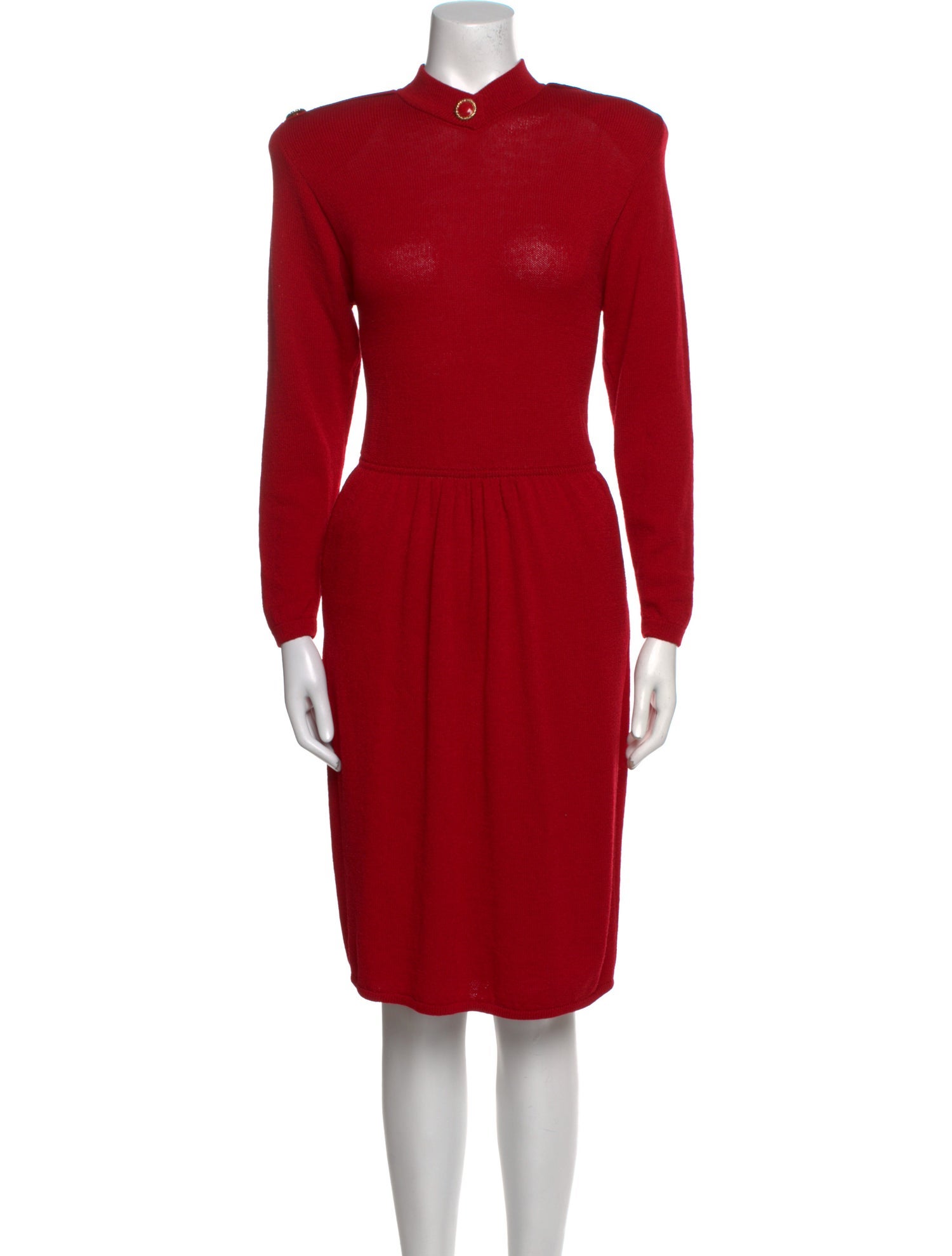 St. John Mock Neck Knee-Length Dress