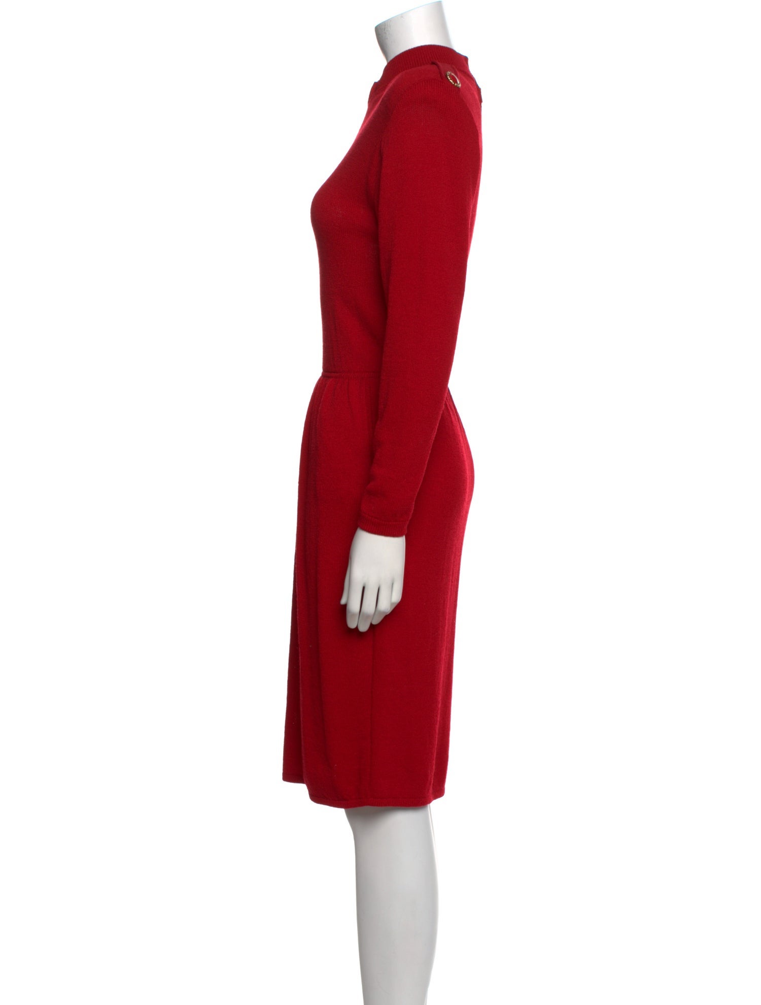 St. John Mock Neck Knee-Length Dress