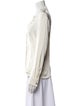 St. John Silk Long Sleeve Button-Up Top