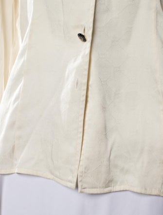 St. John Silk Long Sleeve Button-Up Top