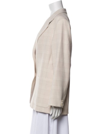 St. John Plaid Print Blazer