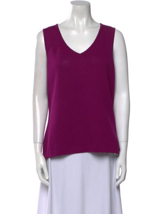 St. John Wool V-Neck Top