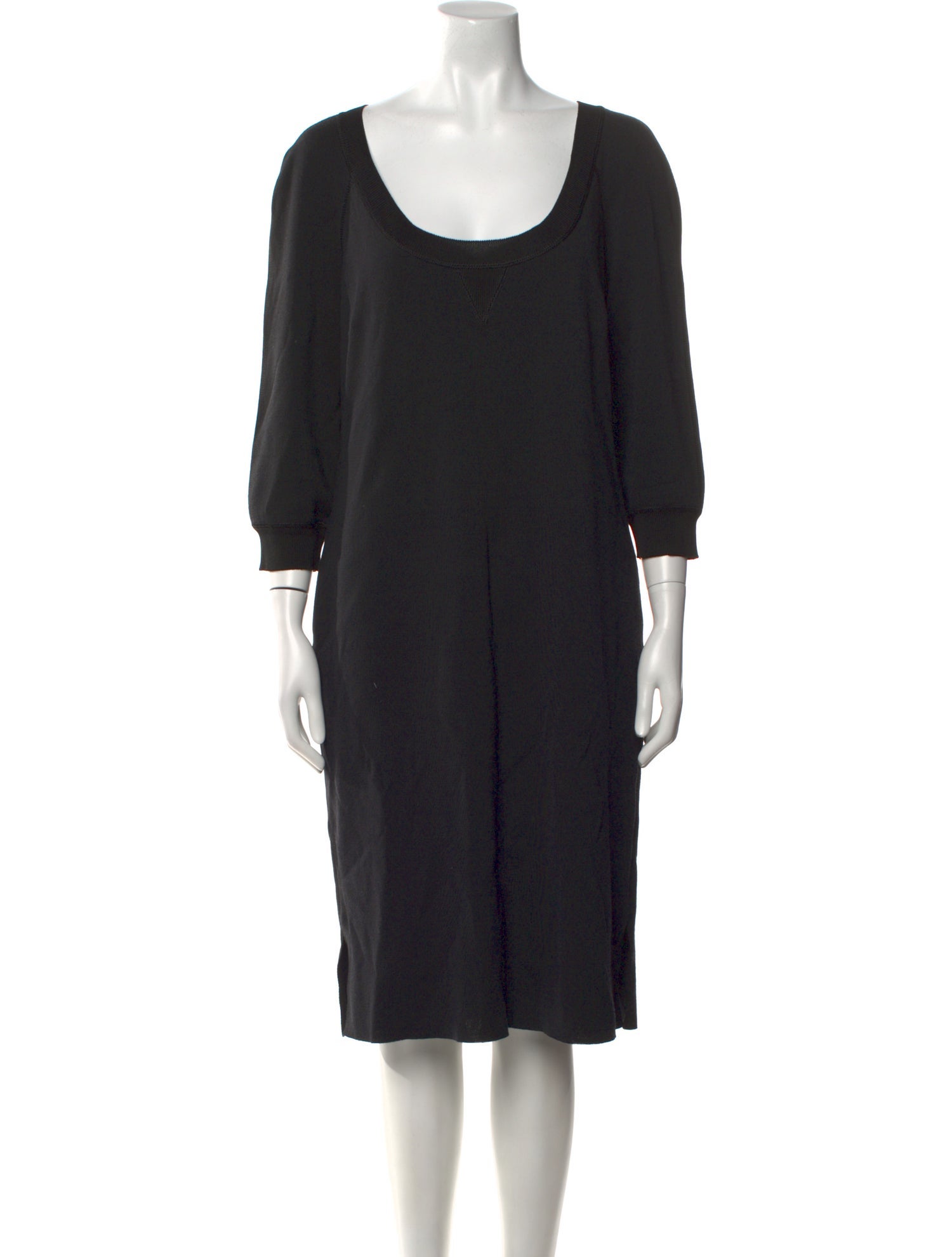 St. John Scoop Neck Knee-Length Dress