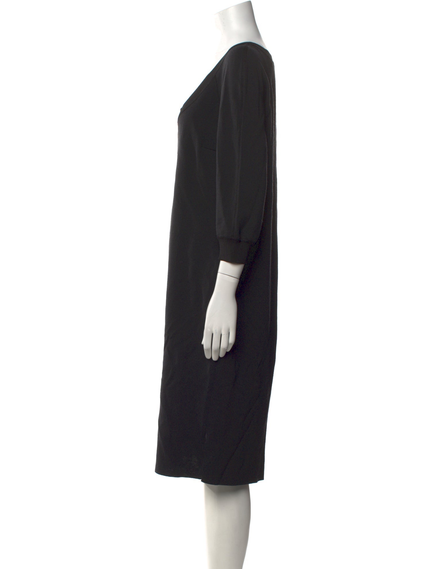 St. John Scoop Neck Knee-Length Dress