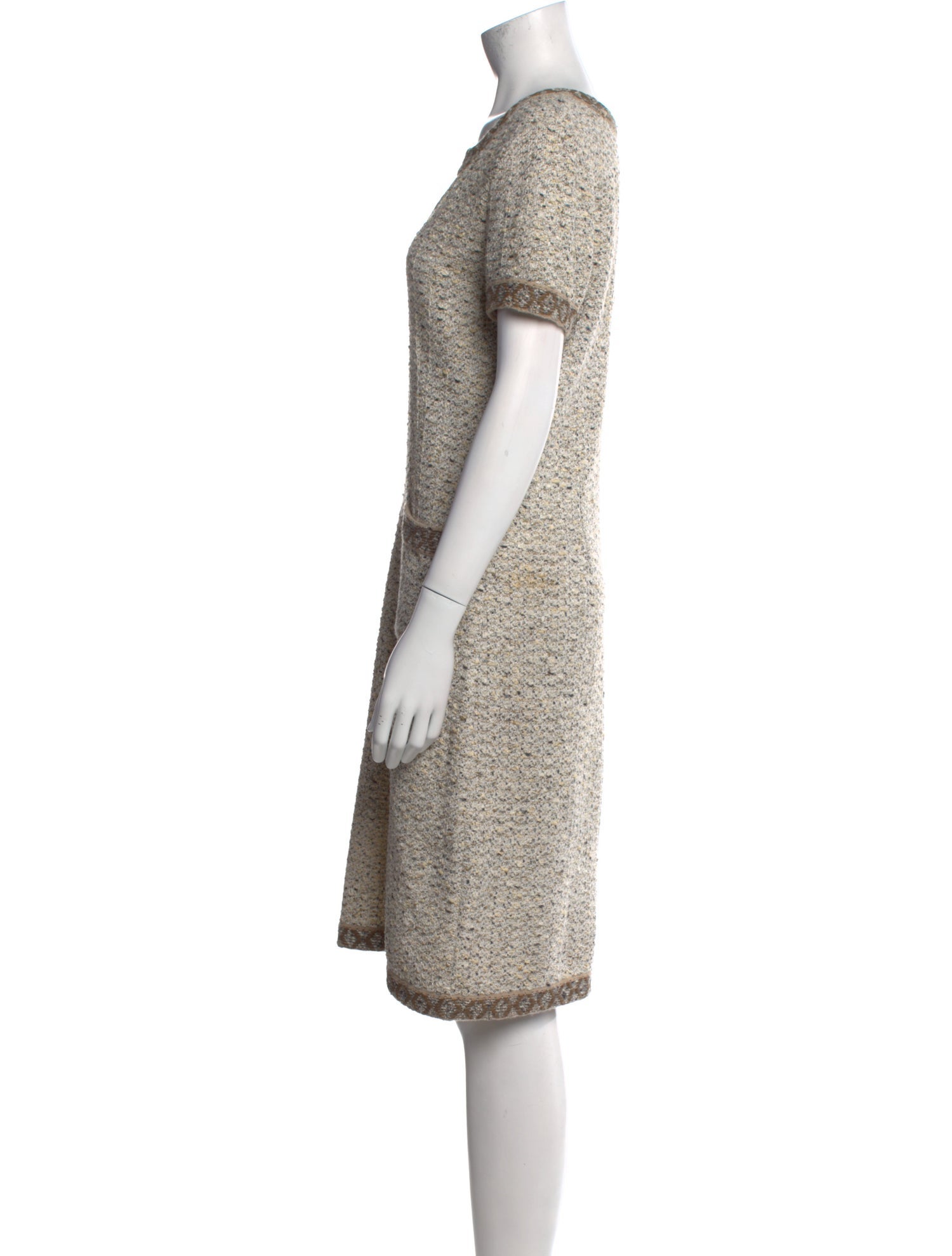 St. John Tweed Pattern Knee-Length Dress