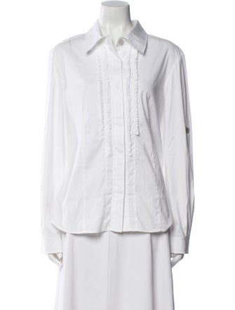 St. John Long Sleeve Button-Up Top