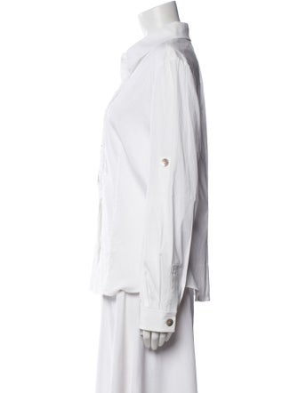 St. John Long Sleeve Button-Up Top