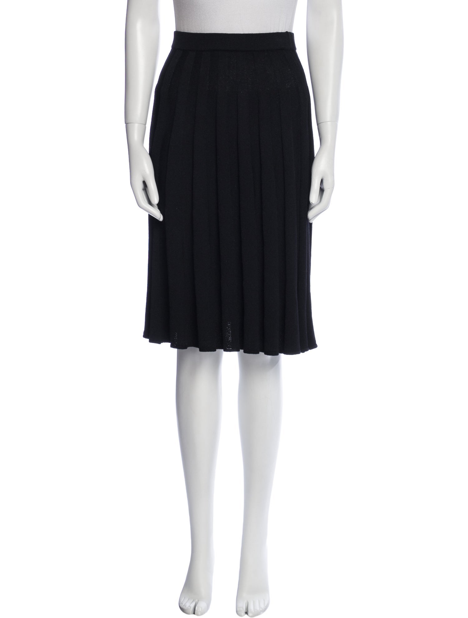 St. John Pleated Accents Knee-Length Skirt
