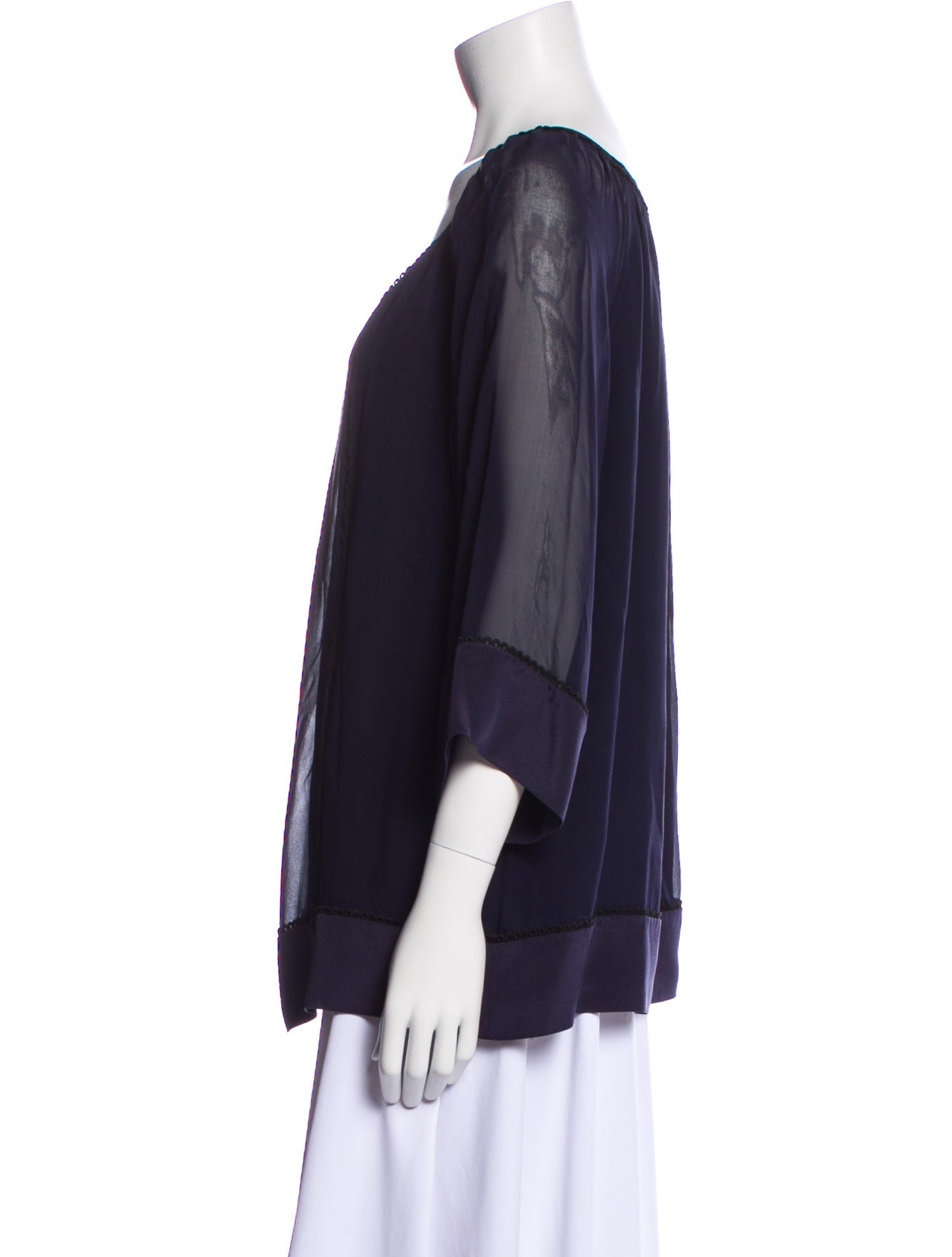 St. John Silk Scoop Neck Blouse