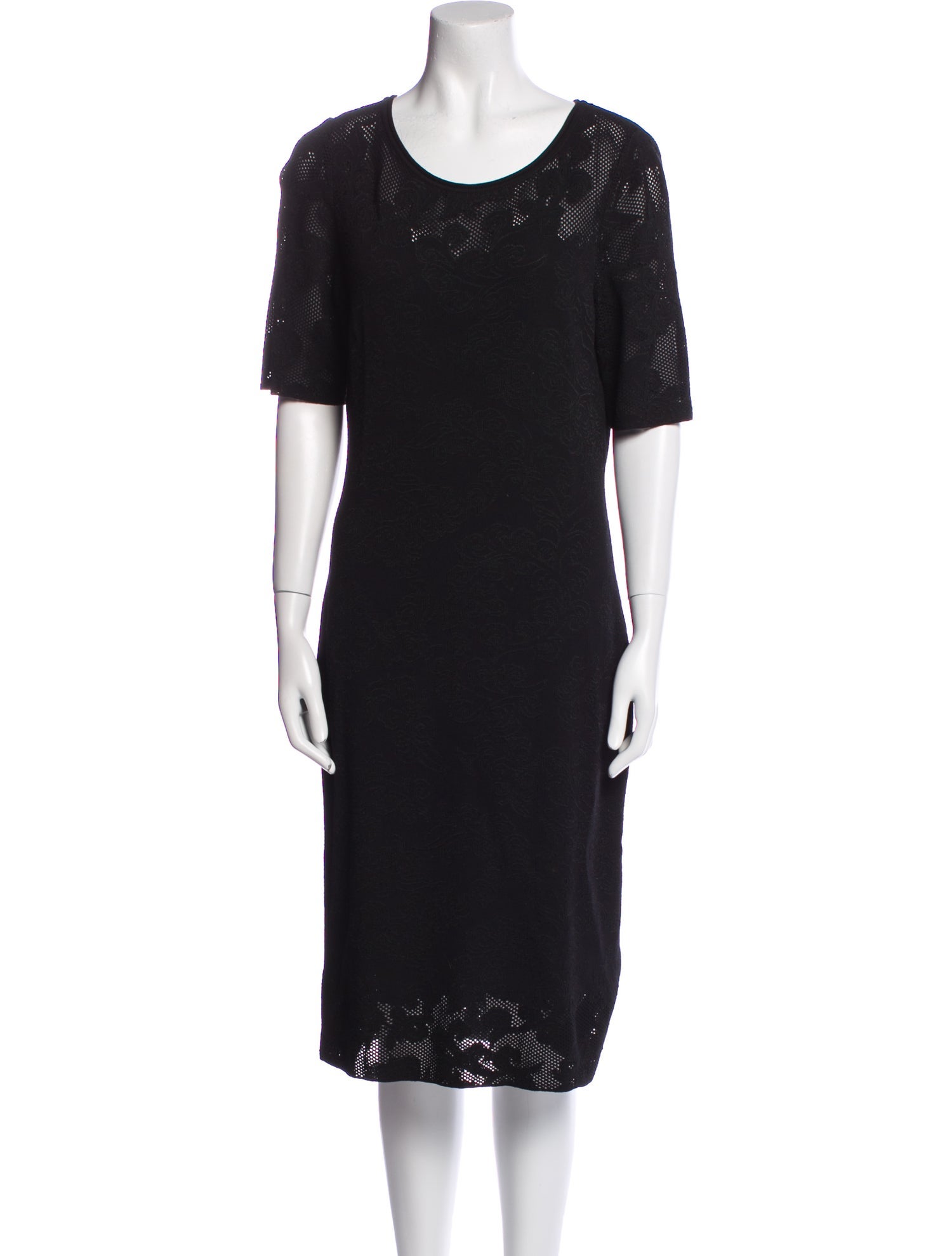 St. John Scoop Neck Midi Length Dress