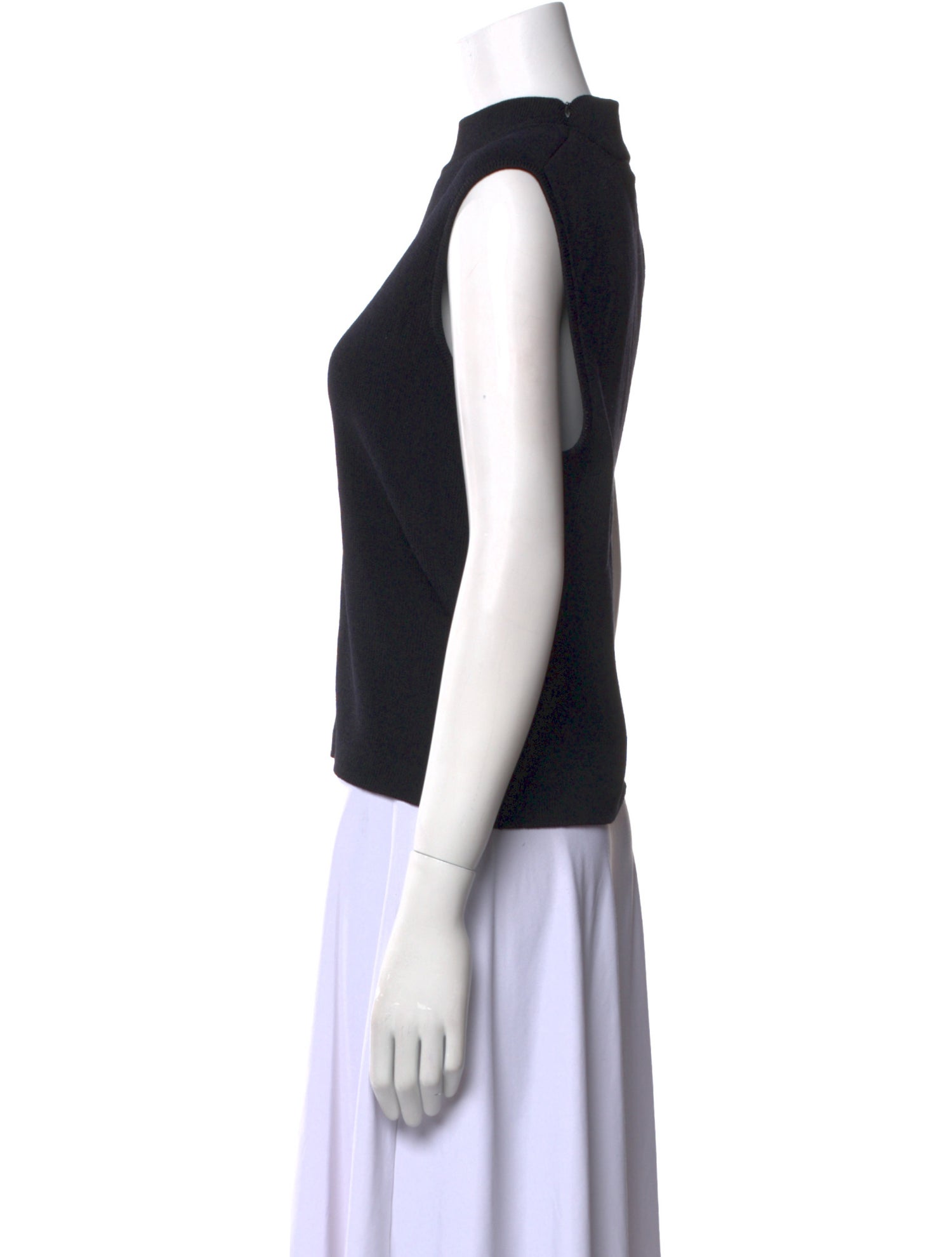 St. John Mock Neck Sleeveless Crop Top