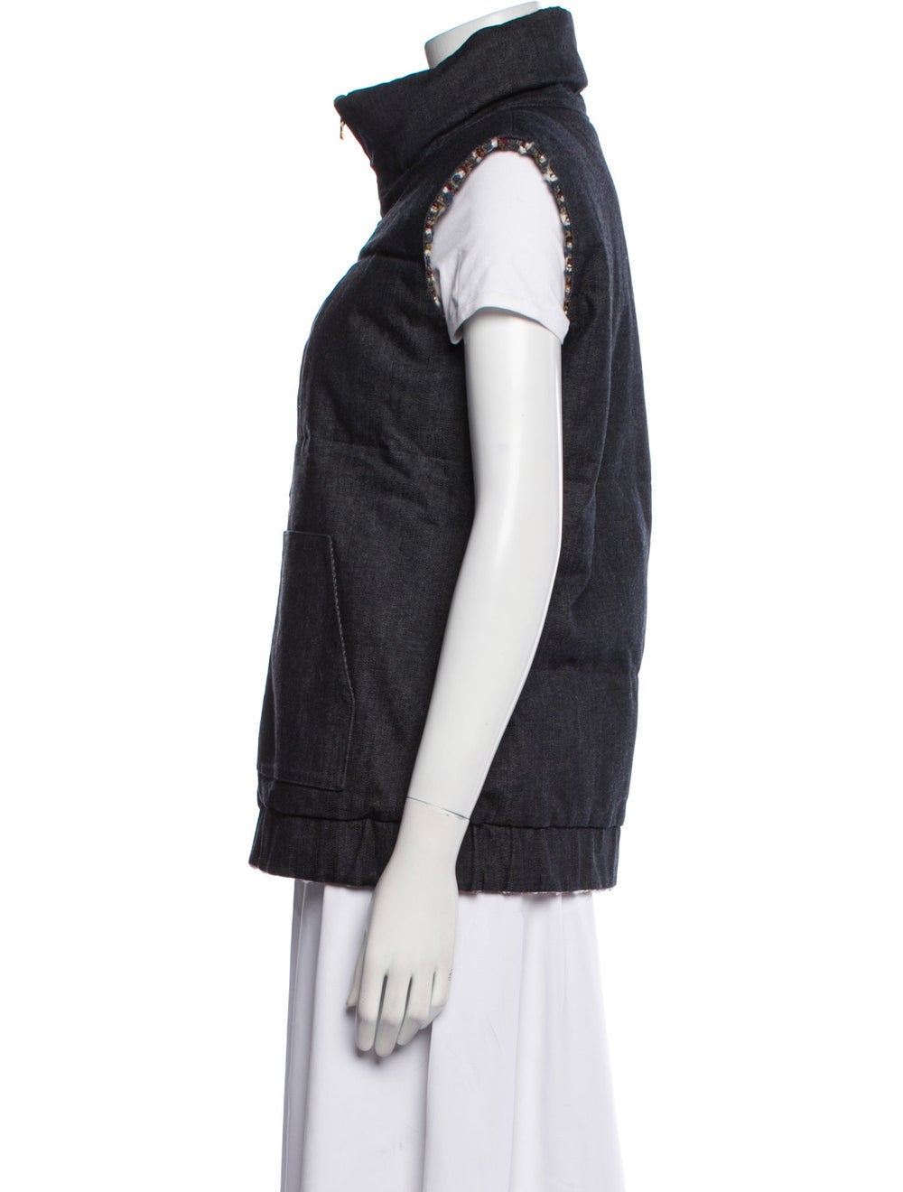 St. John Down Jacket Grey Stand Collar Patch Pock… - image 2