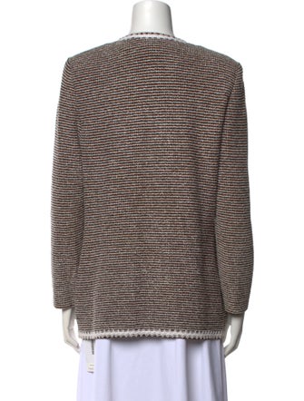 St. John Couture Striped V-Neck Sweater